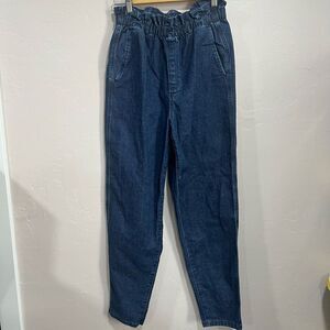 Gap Jeans Womens 6T Blue Denim Paperbag Regular Fit Elastic Waist Pull On